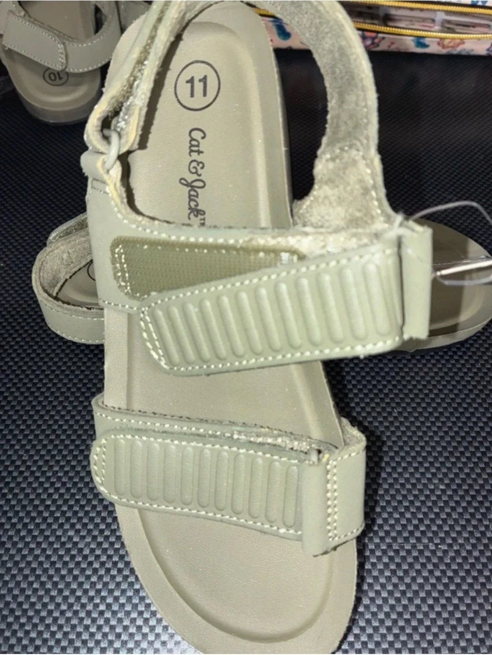 Cat & Jack Olive Green Kids Hook-and-Loop Sandals